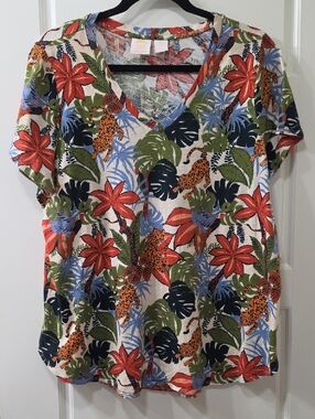 C&C California Jungle Print V-Neck Tee - 1X